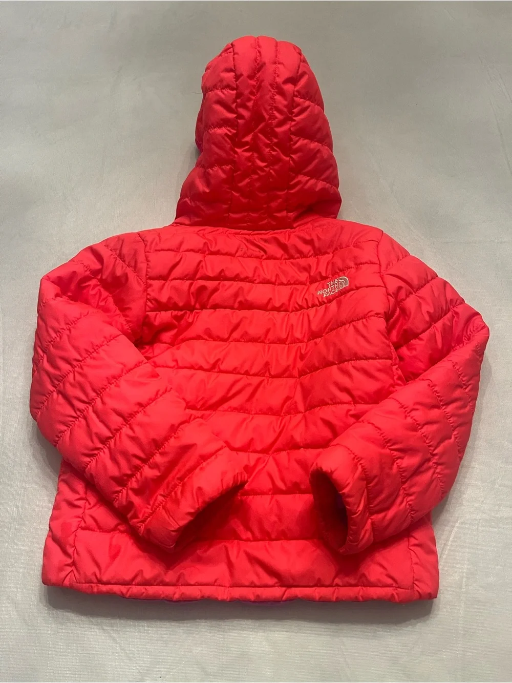 The North Face Girls' Hooded Quilted Jacket - Bright Coral